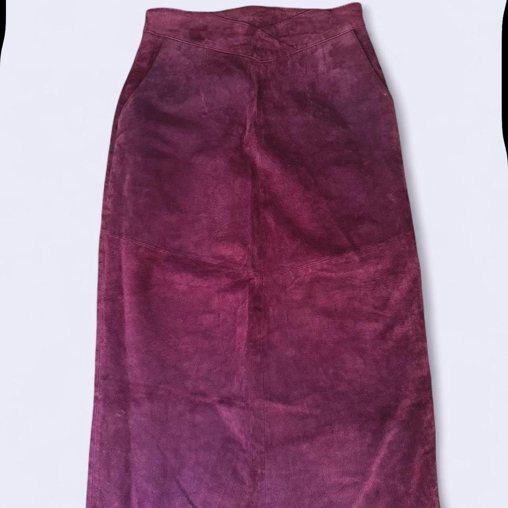 Vintage plum purple suede skirt